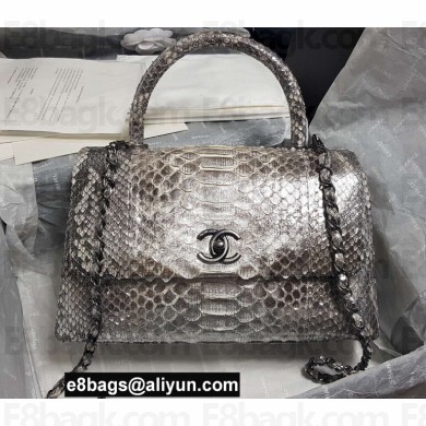 Chanel Python Coco Handle Medium Flap Bag with Top Handle 24