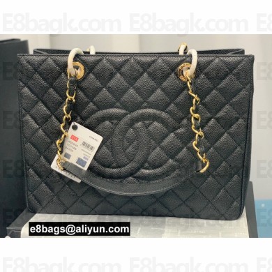 Chanel GST Shopping Tote Bag A50995 in Caviar Leather Black/Gold