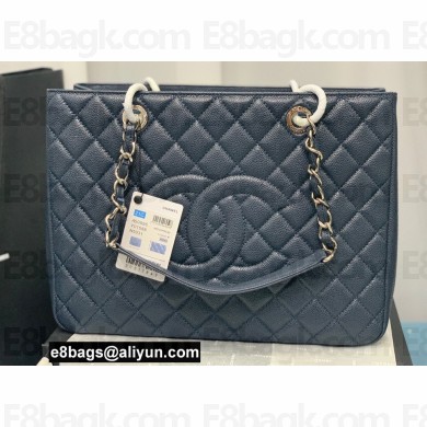 Chanel GST Shopping Tote Bag A50995 in Caviar Leather Navy Blue/Silver