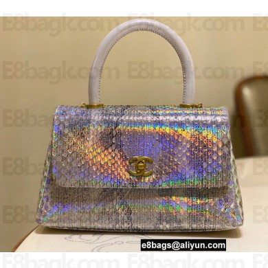 Chanel Python Coco Handle Small Flap Bag with Top Handle 02