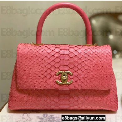 Chanel Python Coco Handle Small Flap Bag with Top Handle 14