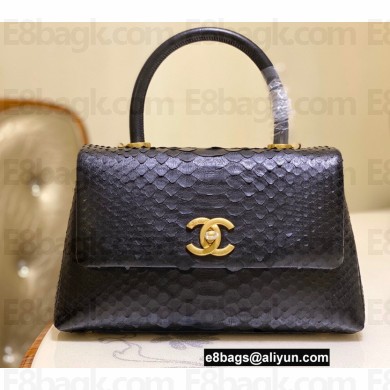 Chanel Python Coco Handle Small Flap Bag with Top Handle 11
