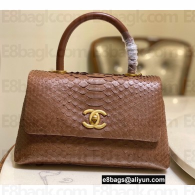Chanel Python Coco Handle Small Flap Bag with Top Handle 09