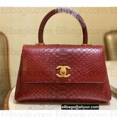 Chanel Python Coco Handle Small Flap Bag with Top Handle 07