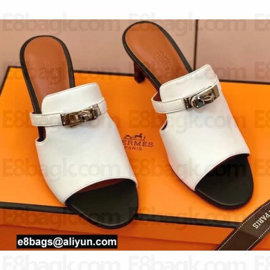 Hermes Kelly Buckle Cute Sandals White