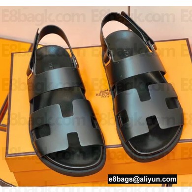 Hermes Original Calfskin Takara Sandals Black