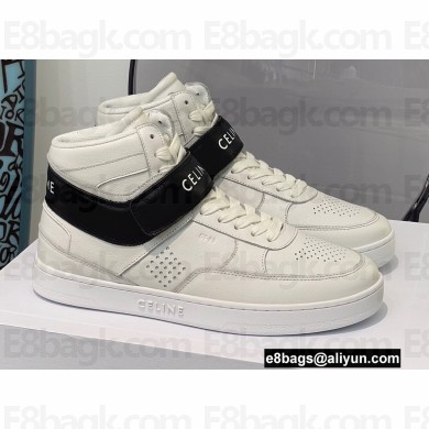 Celine High Sneakers Ct-03 With Velcro In Calfskin White/Black 2022