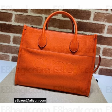 Gucci Small Tote Bag with Gucci Logo 674822 Orange 2022