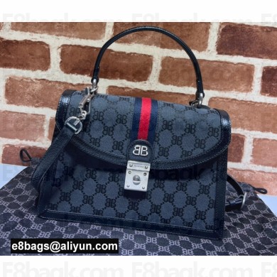 Gucci x Balenciaga The Hacker Project Small Handbag 680119 GG Canvas Black 2022