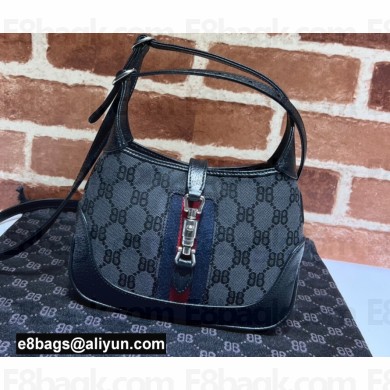 Gucci x Balenciaga The Hacker Project Mini Hobo Bag 680132 GG Canvas Black 2022