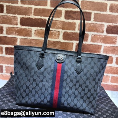Gucci x Balenciaga The Hacker Project Medium Tote Bag 680125 GG Canvas Black 2022