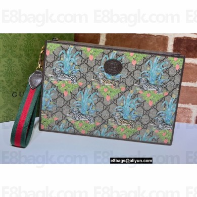 Gucci Tiger GG Pouch Cltuch Bag 688378 Flower Print 2022