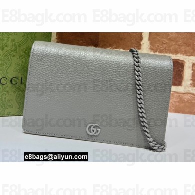 Gucci GG Marmont Chain Wallet 497985 Resin Hardware Gray 2022