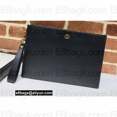 Gucci GG Marmont Leather Pouch Bag 475317 Black/Gold 2022
