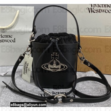Vivienne Westwood Daisy Small Drawstring Bucket Bag Black