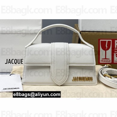 Jacquemus calfskin Le Bambino Mini Envelope Handbag white