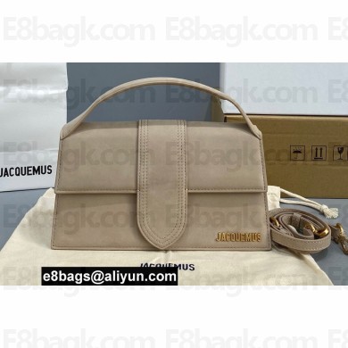 Jacquemus suede Le grand Bambino Large Envelope handbag nude
