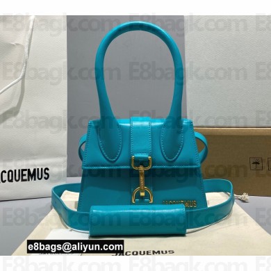 Jacquemus Le Chiquito Montagne moyen Petit sac en cuir Bag Leather Turquoise Blue