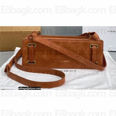 Y/project Mini Accordion Baguette Bag Suede Caramel