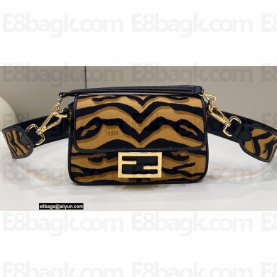 Fendi Tiger motif fabric Mini Baguette Bag 2022