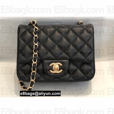 Chanel Mini Classic Flap Handbag A35200 in Lambskin Black/Gold