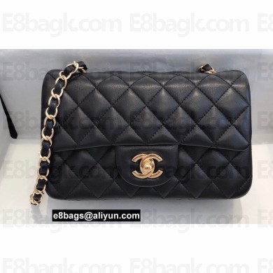Chanel Mini Classic Flap Handbag A69900 in Lambskin Black/Gold