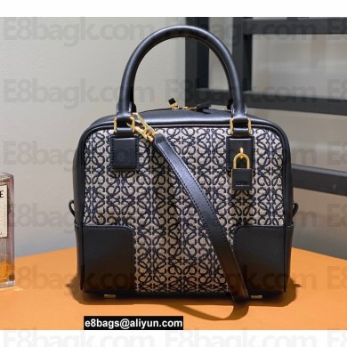 Loewe Amazona 19 square bag in Anagram jacquard and calfskin Black