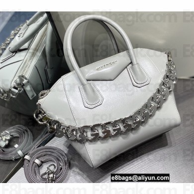 Givenchy Mini Antigona Bag in Box Leather White with Chain