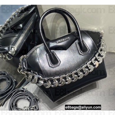 Givenchy Mini Antigona Bag in Box Leather Black with Chain