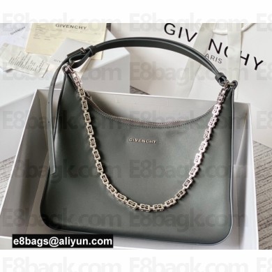 Givenchy Medium Moon Cut Out Bag in Leather Dark Gray
