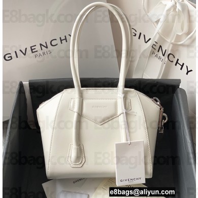 Givenchy Mini Antigona Lock Bag in Box Leather White with Removable 4G Padlocks