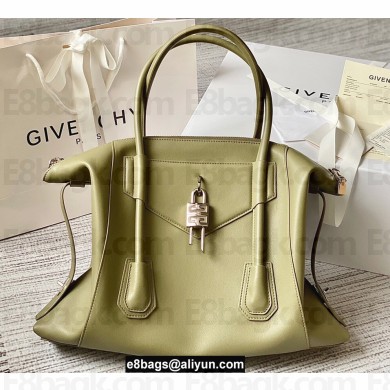 Givenchy Medium Antigona Soft Lock Bag in Smooth Leather Light Green