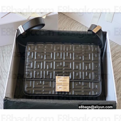 Givenchy Medium 4G Bag in Box Leather Embossed Black