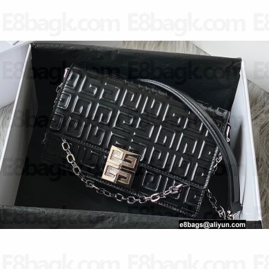 Givenchy Medium 4G Bag in Box Leather with Chain Embossed Black