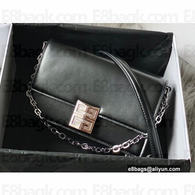 Givenchy Medium 4G Bag in Box Leather with Chain Black/Silver