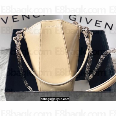 Givenchy Mini Antigona Vertical Bag in Box Leather Beige