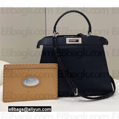 Fendi Peekaboo Iseeu Medium Bag in Selleria Romano Leather Black