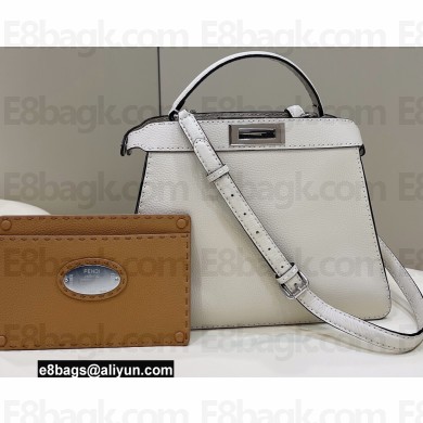Fendi Peekaboo Iseeu Medium Bag in Selleria Romano Leather White