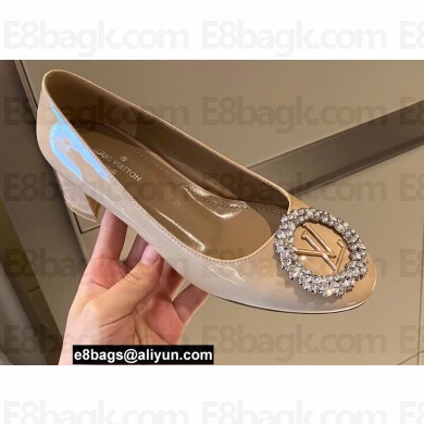 Louis Vuitton Heel 4.5cm LV Circle Madeleine Pumps Patent Nude