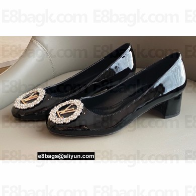 Louis Vuitton Heel 4.5cm LV Circle Madeleine Pumps Patent Black