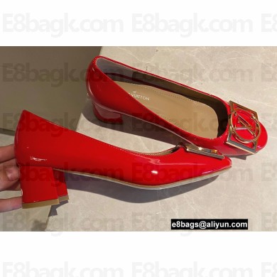 Louis Vuitton Heel 4.5cm Dauphine Madeleine Pumps Patent Red