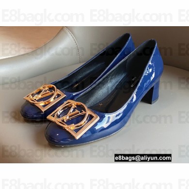 Louis Vuitton Heel 4.5cm Dauphine Madeleine Pumps Patent Blue