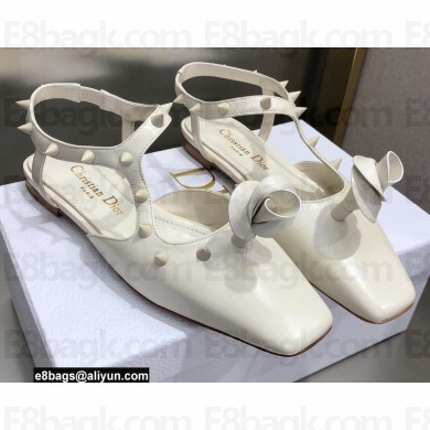 Dior Heel 1cm Rose Fantastique Slingback Flats White 2022