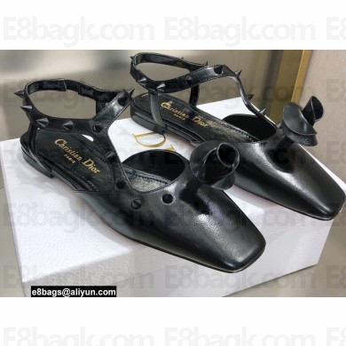Dior Heel 1cm Rose Fantastique Slingback Flats Black 2022