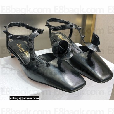 Dior Heel 3.5cm Rose Fantastique Slingback Pumps Black 2022