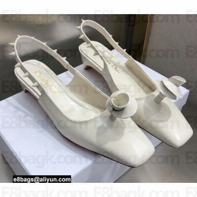 Dior Heel 1cm/3.5cm Rose Fantastique Slingback Flats/Pumps White 2022