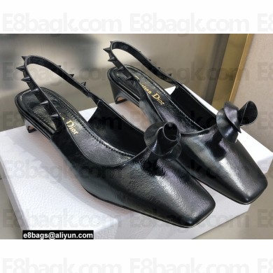Dior Heel 1cm/3.5cm Rose Fantastique Slingback Flats/Pumps Black 2022