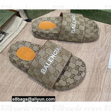 Gucci GG Slide Sandals Balenciaga Beige 2022