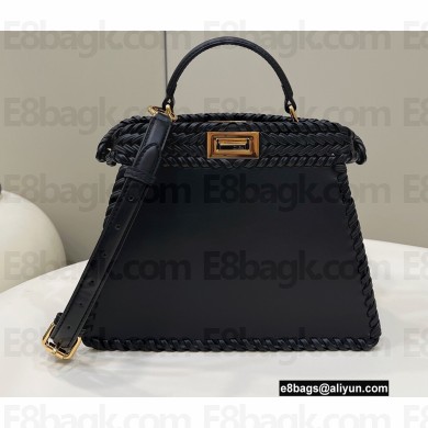 Fendi Peekaboo Iseeu Small Bag Black with decorative Stitching 2022