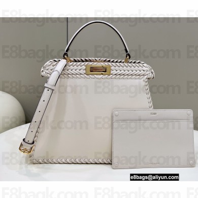 Fendi Peekaboo Iseeu Medium Bag White with decorative Stitching 2022
